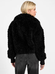 Flavie Teddy Faux-Fur Cropped Jacket