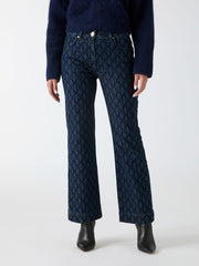 Bea Monogram Print Denim Pant