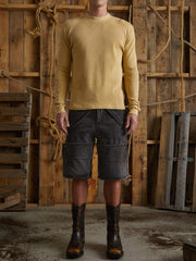 long-sleeve waffle mockneck