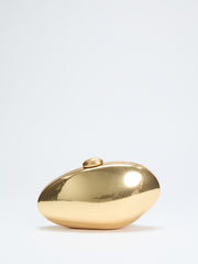Metallic Oval Clutch