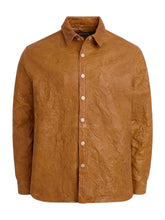 crinkle leather shirt