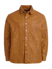 crinkle leather shirt