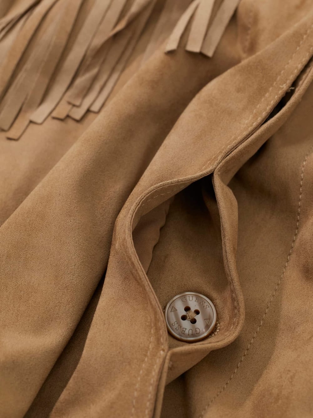 Faux-Suede Fringe Cropped Jacket