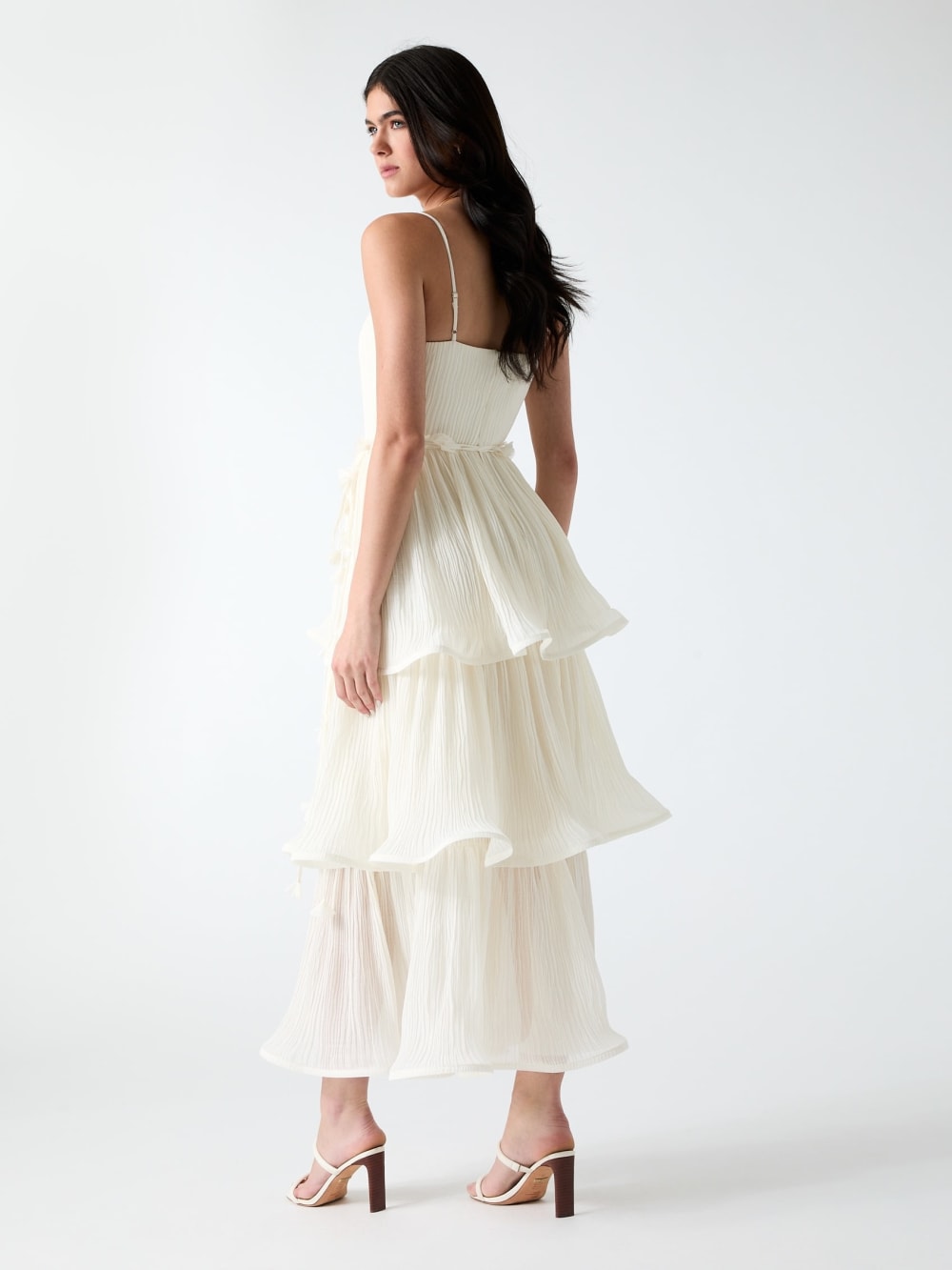 Tiered Chiffon Midi Dress