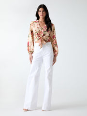 Linen-blend blouse