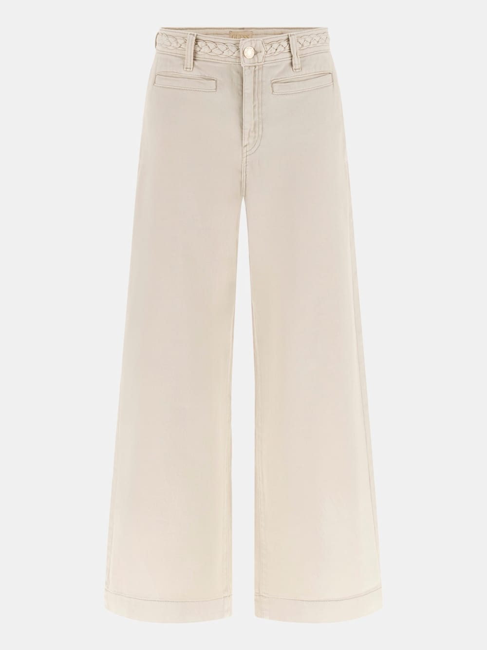 Braided Cropped Wide-Leg Pants