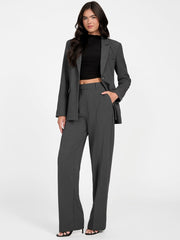 Tailored stretch straight-leg pants