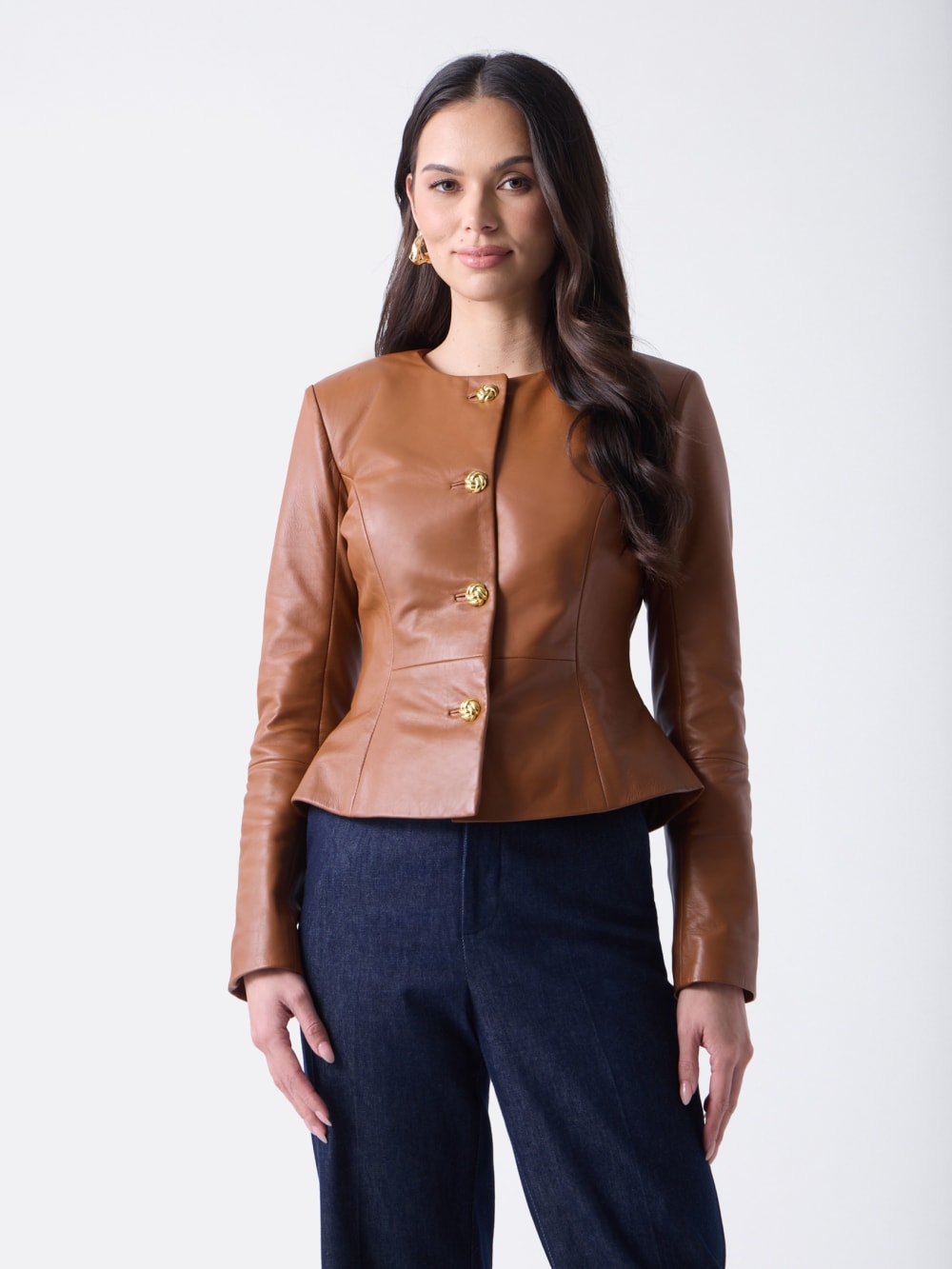 Marciano Peplum Leather Jacket