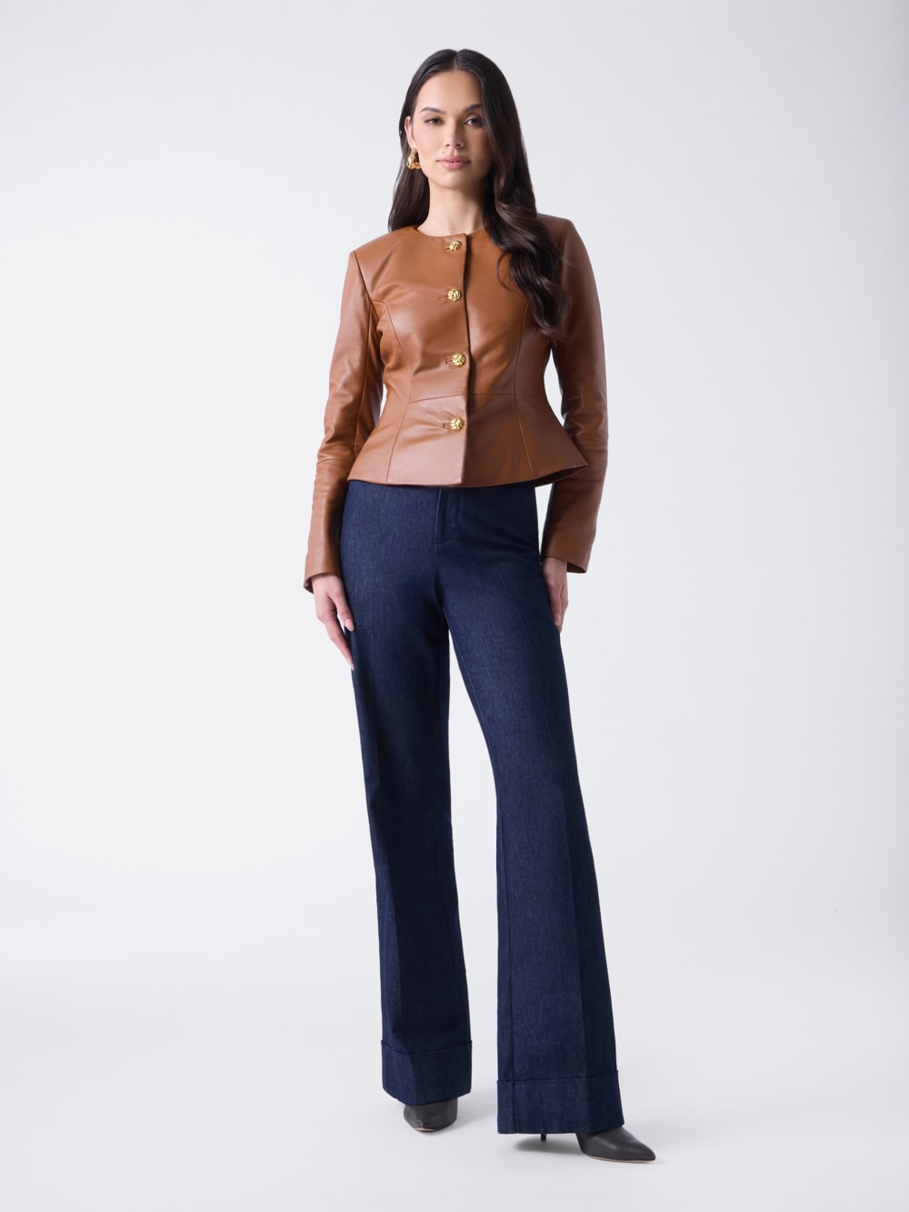 Marciano Peplum Leather Jacket