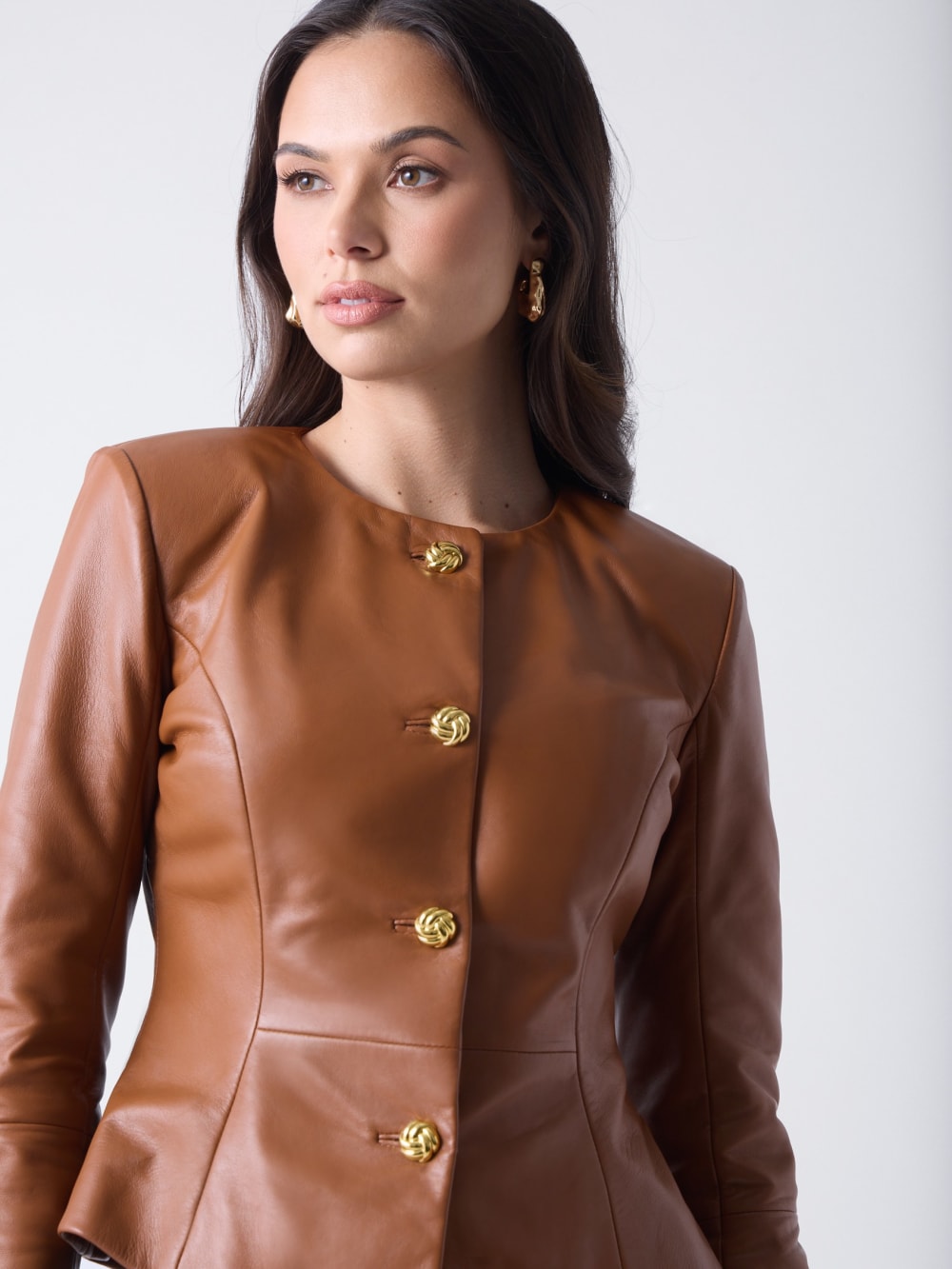 Marciano Peplum Leather Jacket