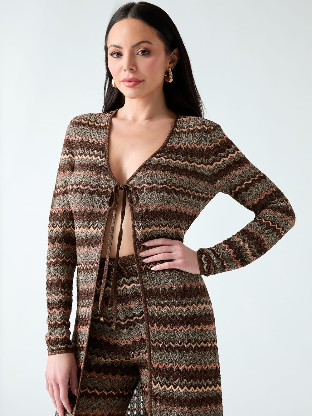 Marciano knitted lurex cardigan