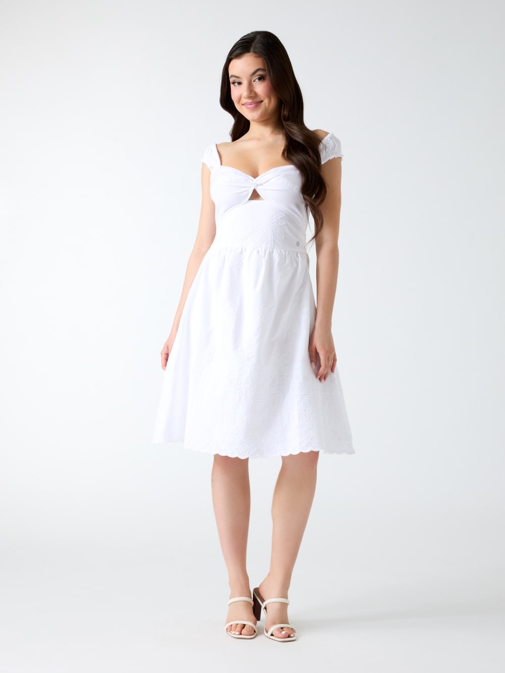 Embroidered mini dress