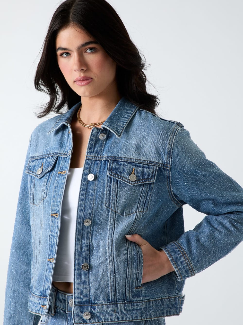 Rhinestone Denim Jacket