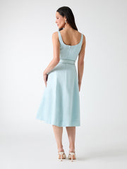 Marciano linen-blend midi dress