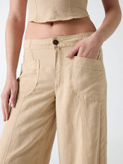 Linen-blend pants