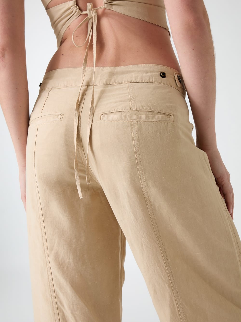 Linen-blend pants
