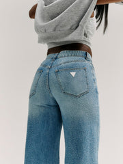 Rhinestone Wide-Leg Jeans