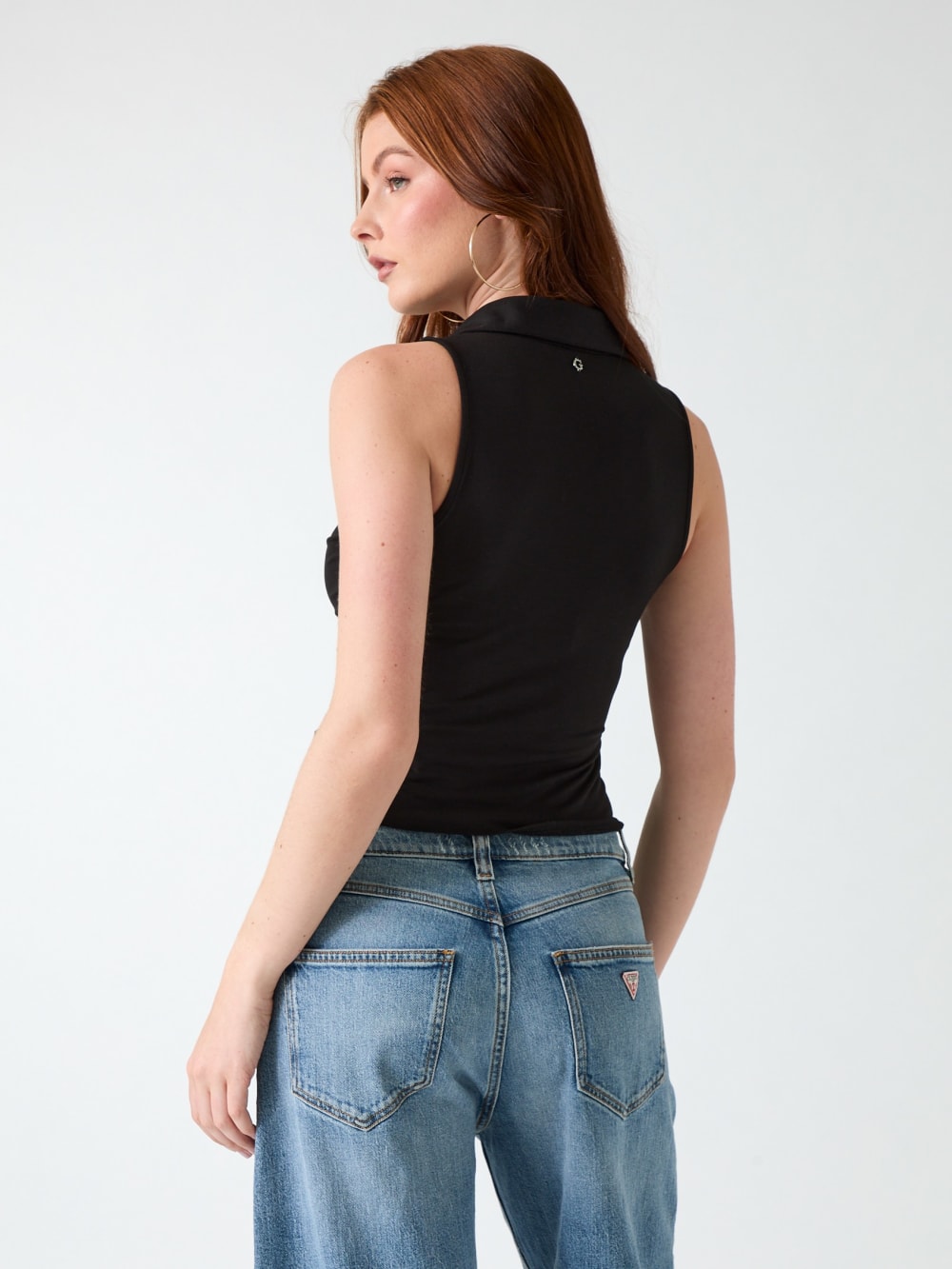 Sleeveless smocked top