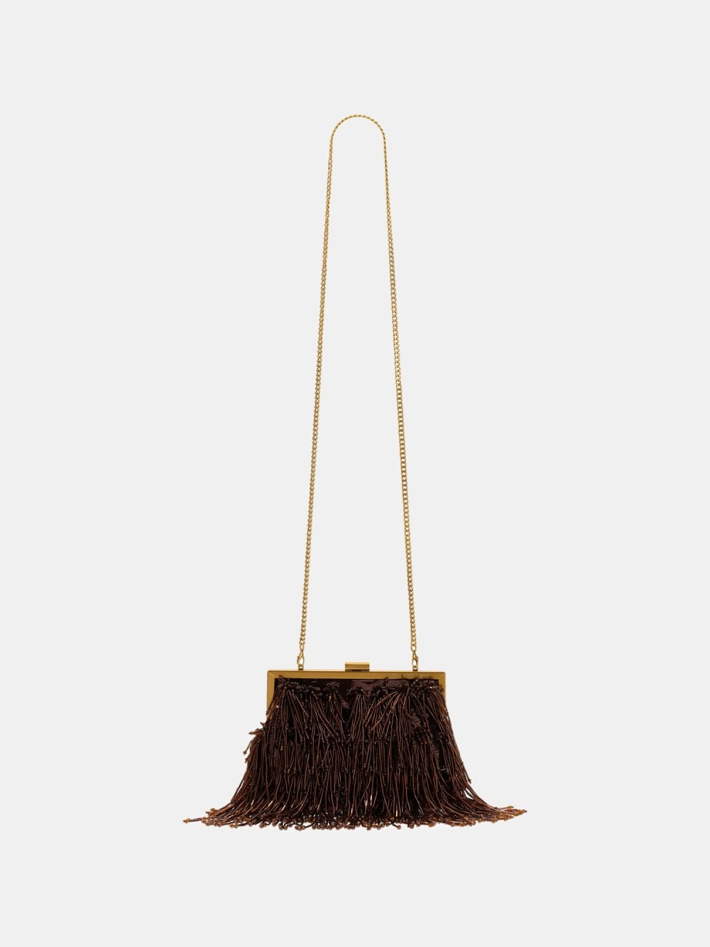 Marciano pearl fringe clutch bag