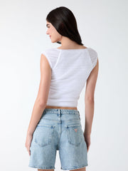 Square neck smocked top