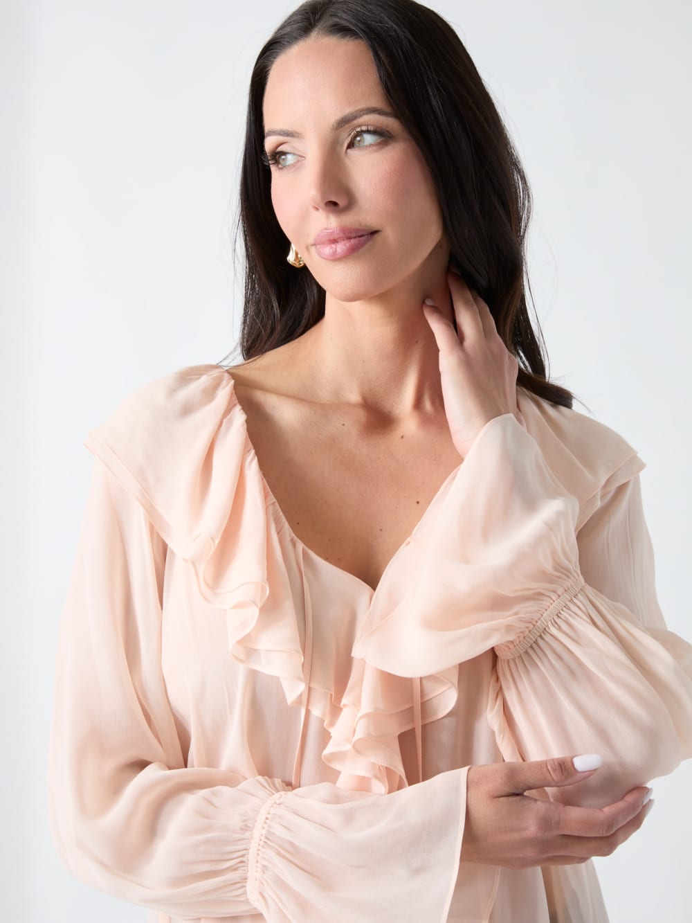 Marciano Sheer Ruffled Blouse