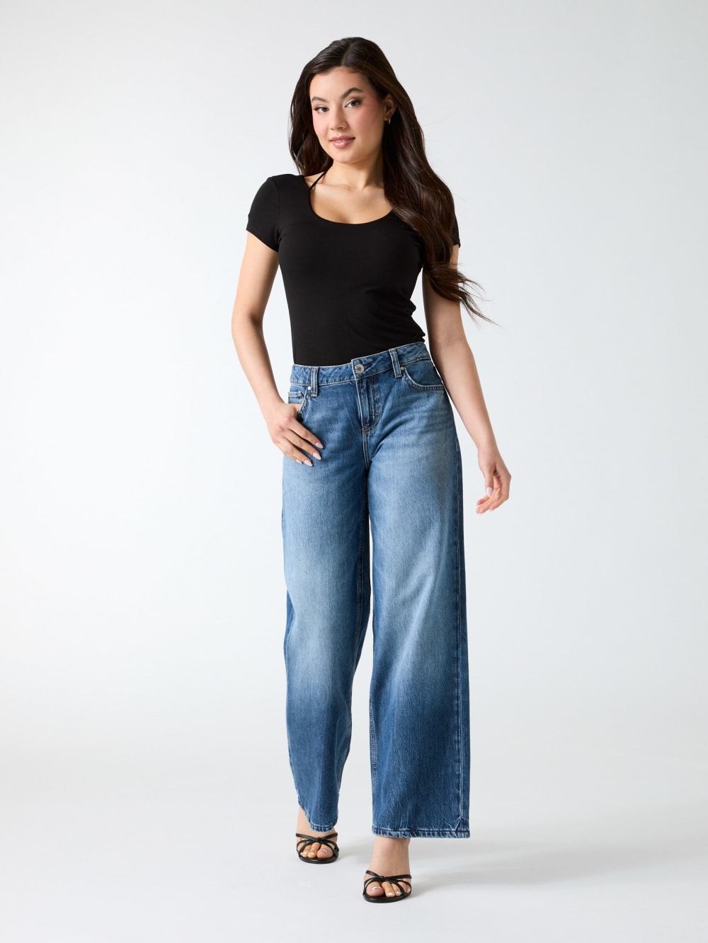 Stretch scoop neck top