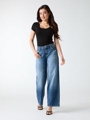 Stretch scoop neck top
