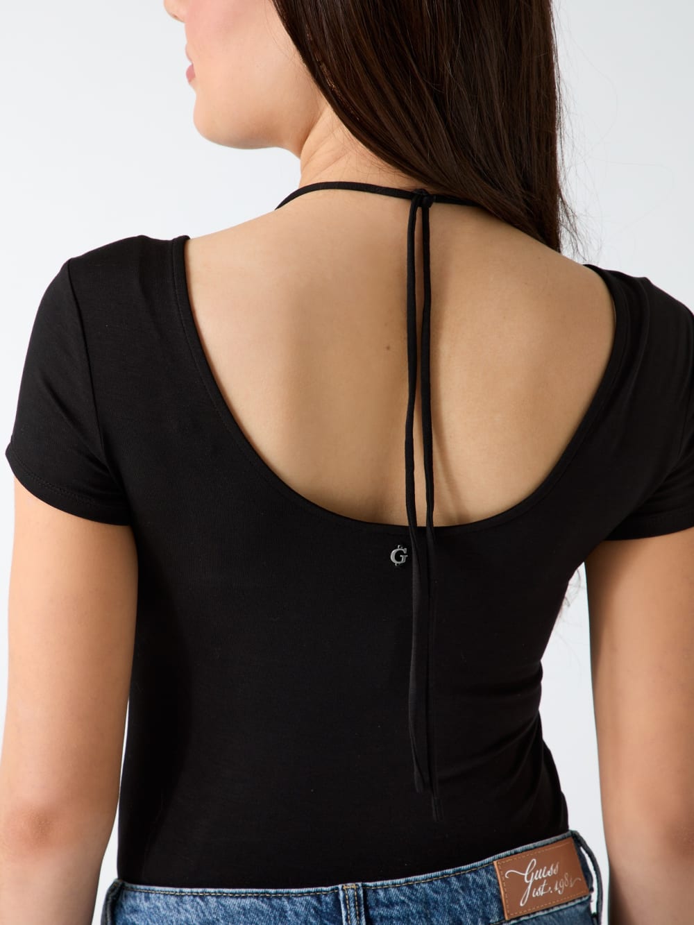 Stretch scoop neck top