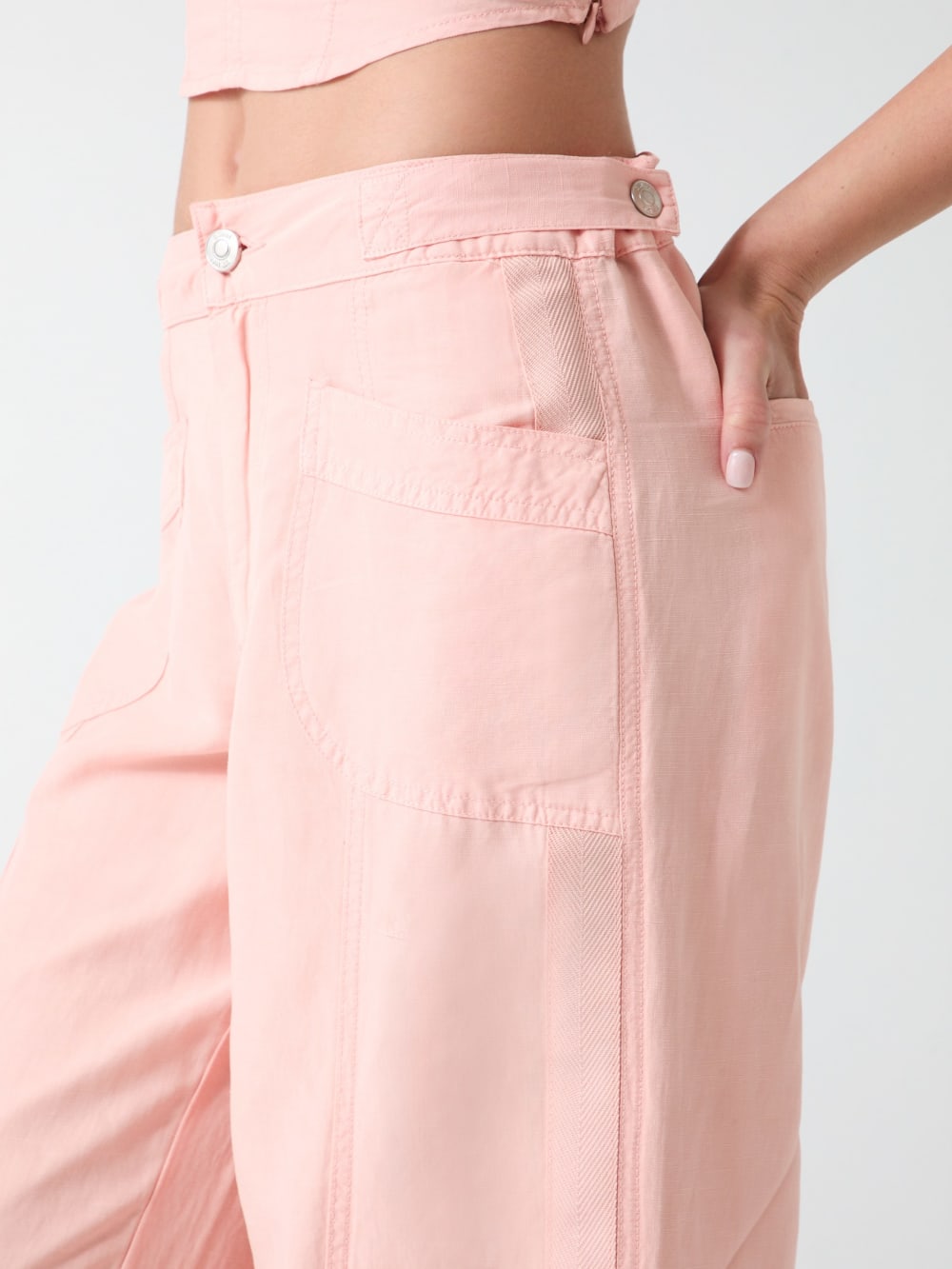 Linen-blend pants