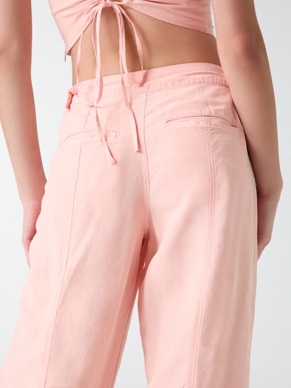 Linen-blend pants