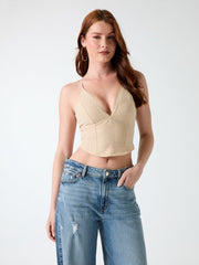 Linen-blend top