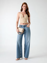 Linen-blend top