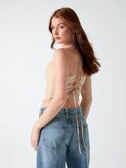 Linen-blend top