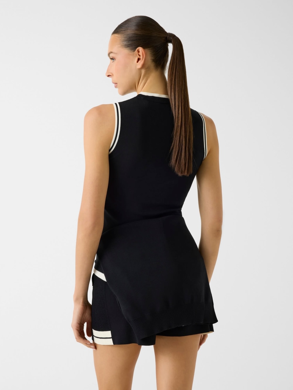 Embroidered logo knit top