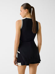Embroidered logo knit top