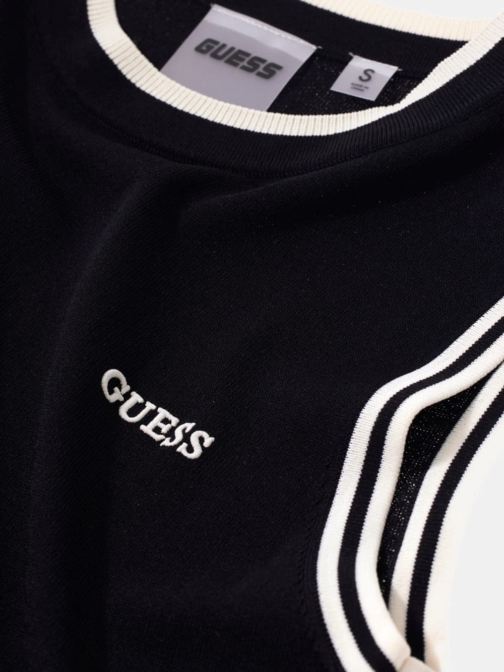 Embroidered logo knit top