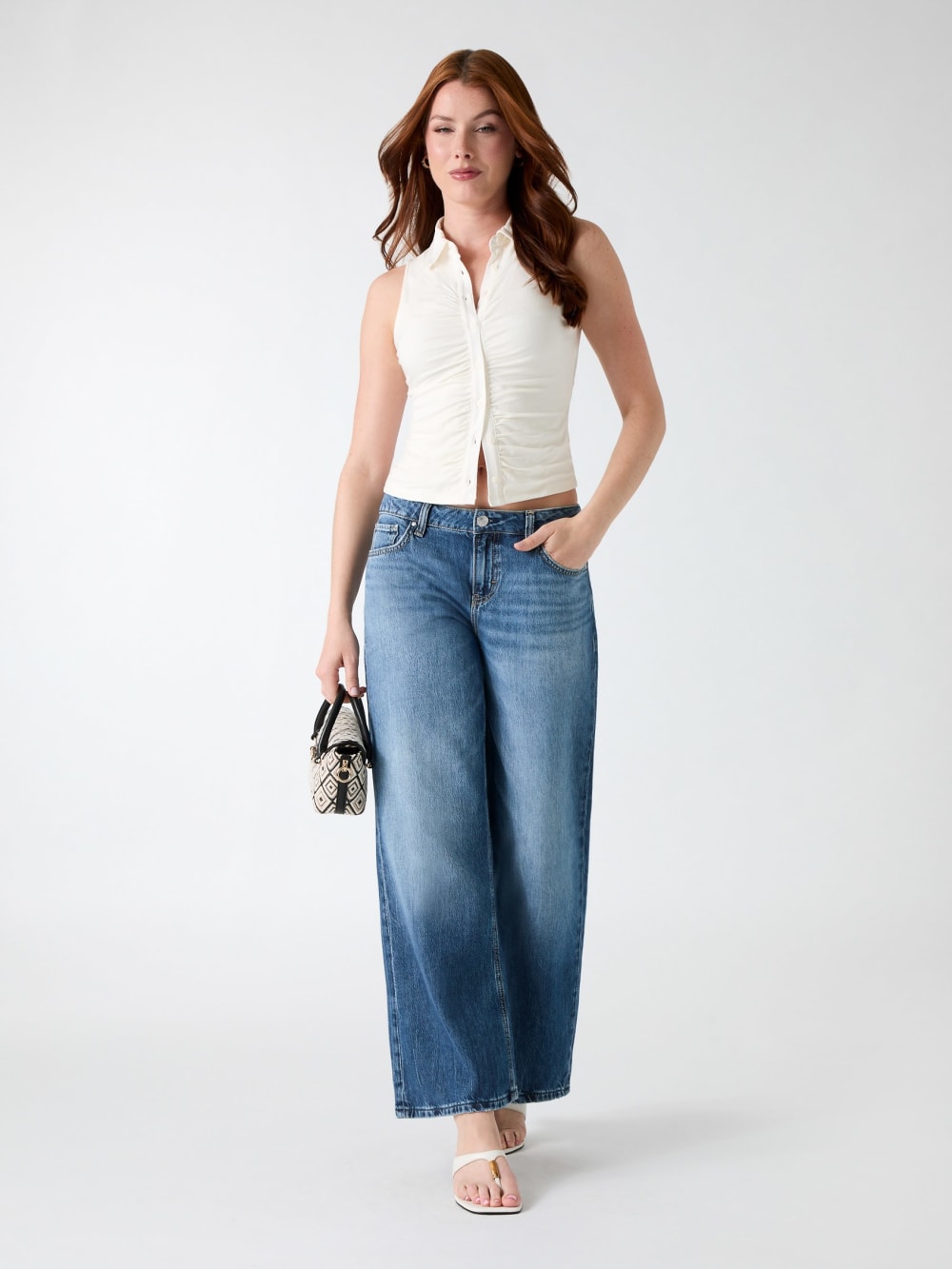 Sleeveless smocked top