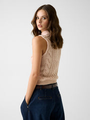 Sleeveless wool-blend sweater