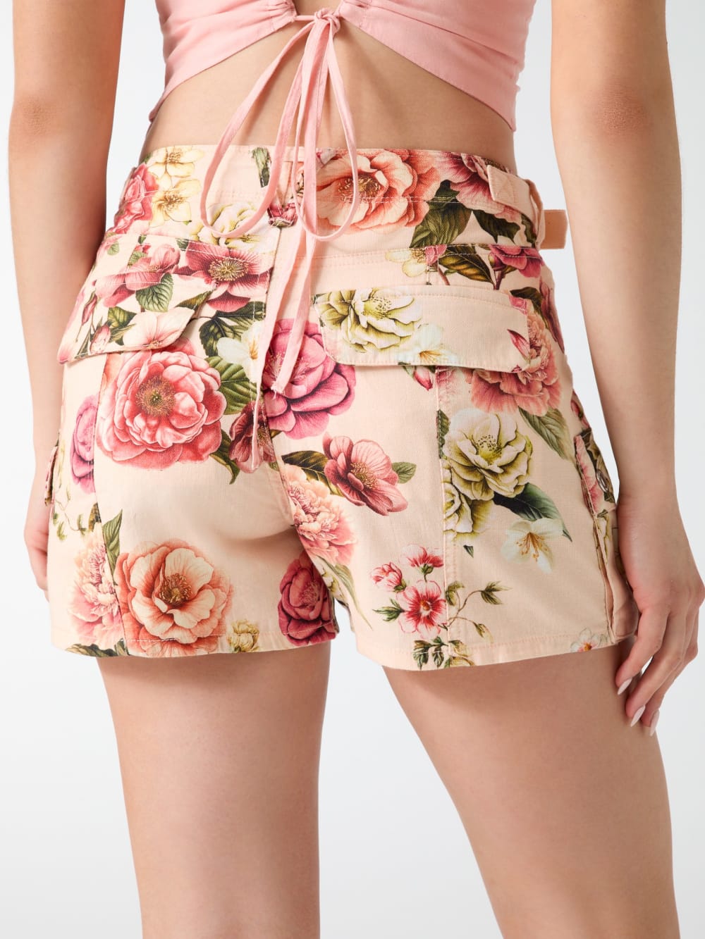 Cargo denim shorts