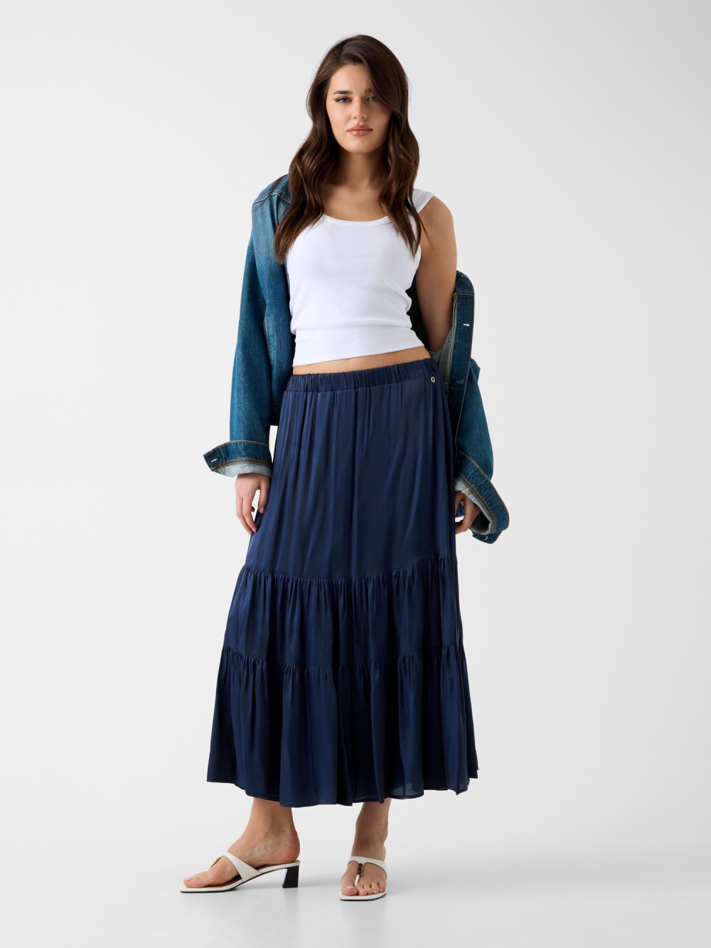 Pleated maxi skirt