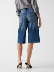 Baggy denim bermuda