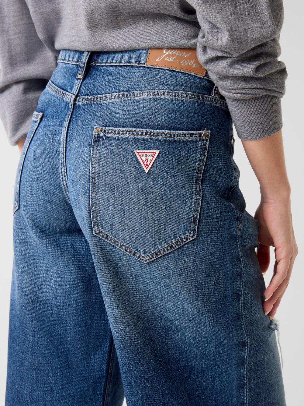 Baggy denim bermuda