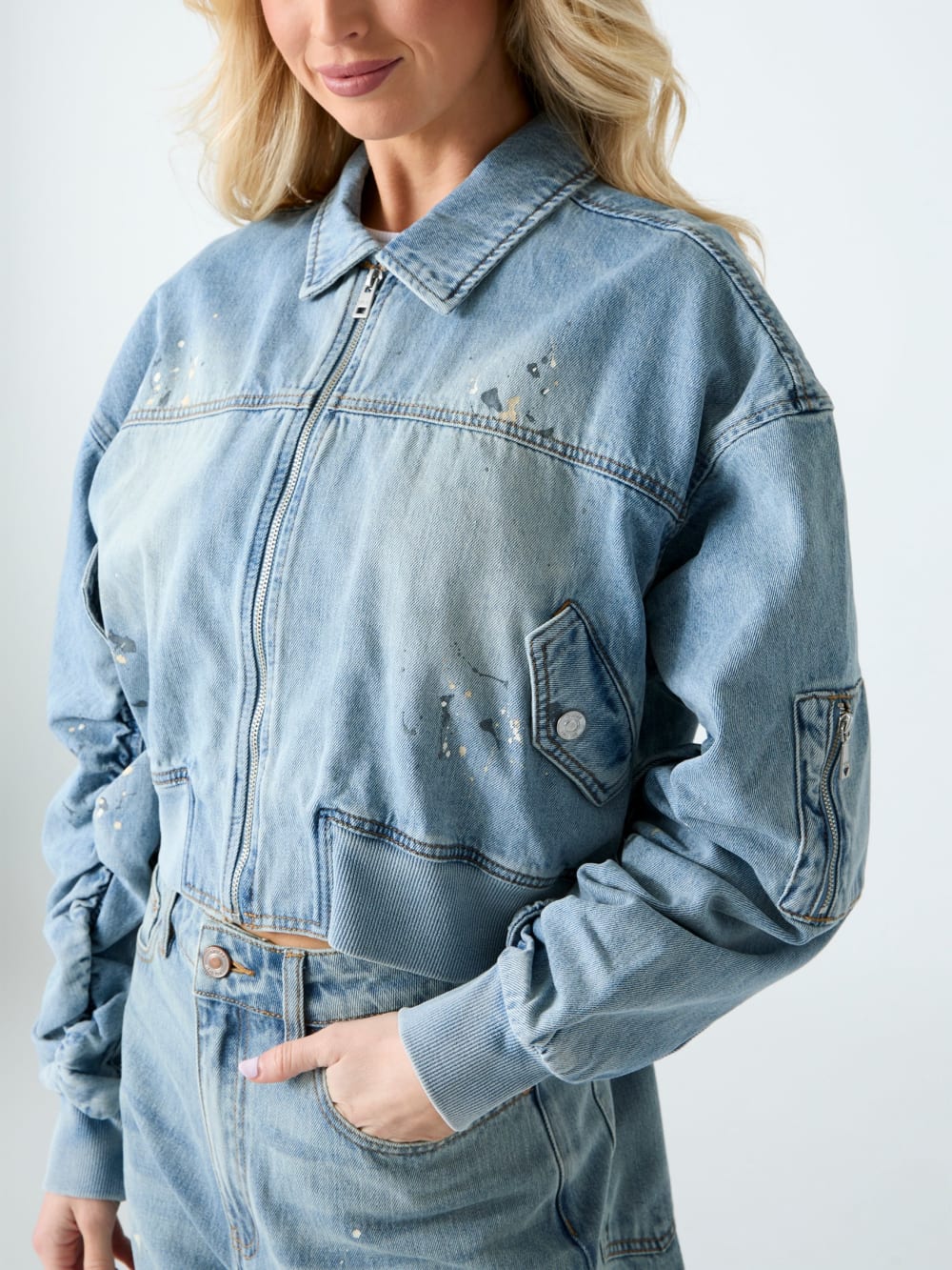 Denim bomber jacket