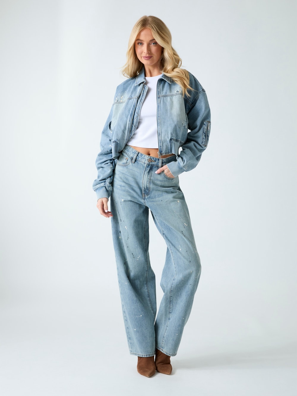 Denim bomber jacket
