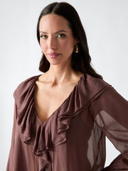 Marciano Sheer Ruffled Blouse