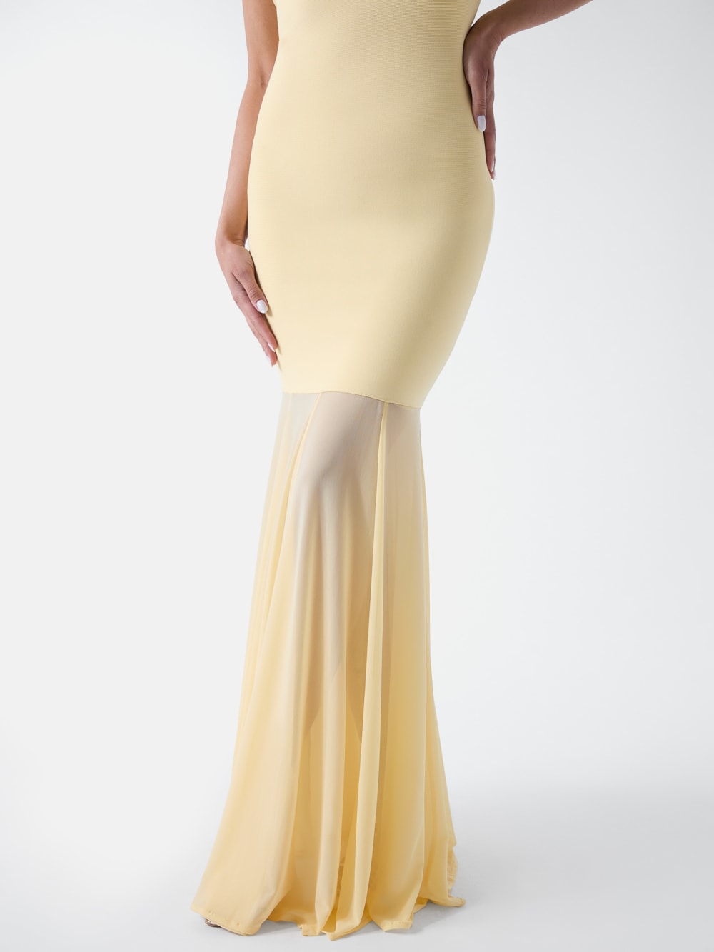 Marciano strapless mesh dress