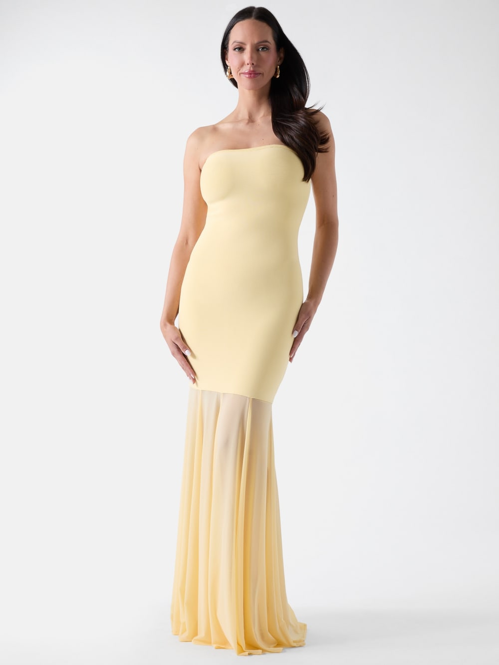Marciano strapless mesh dress