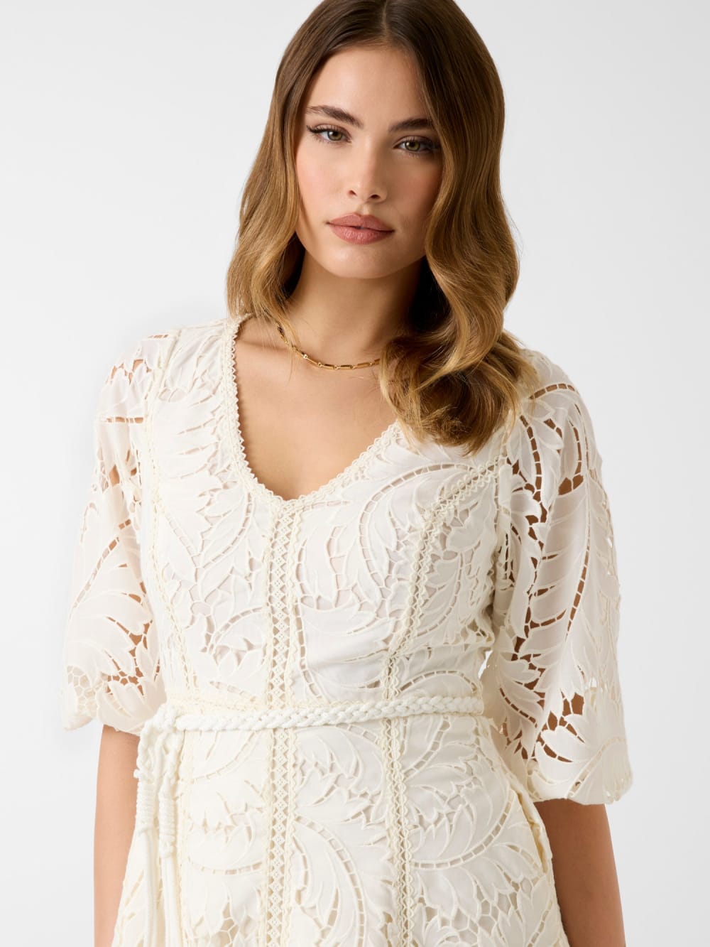 Embroidered mini dress