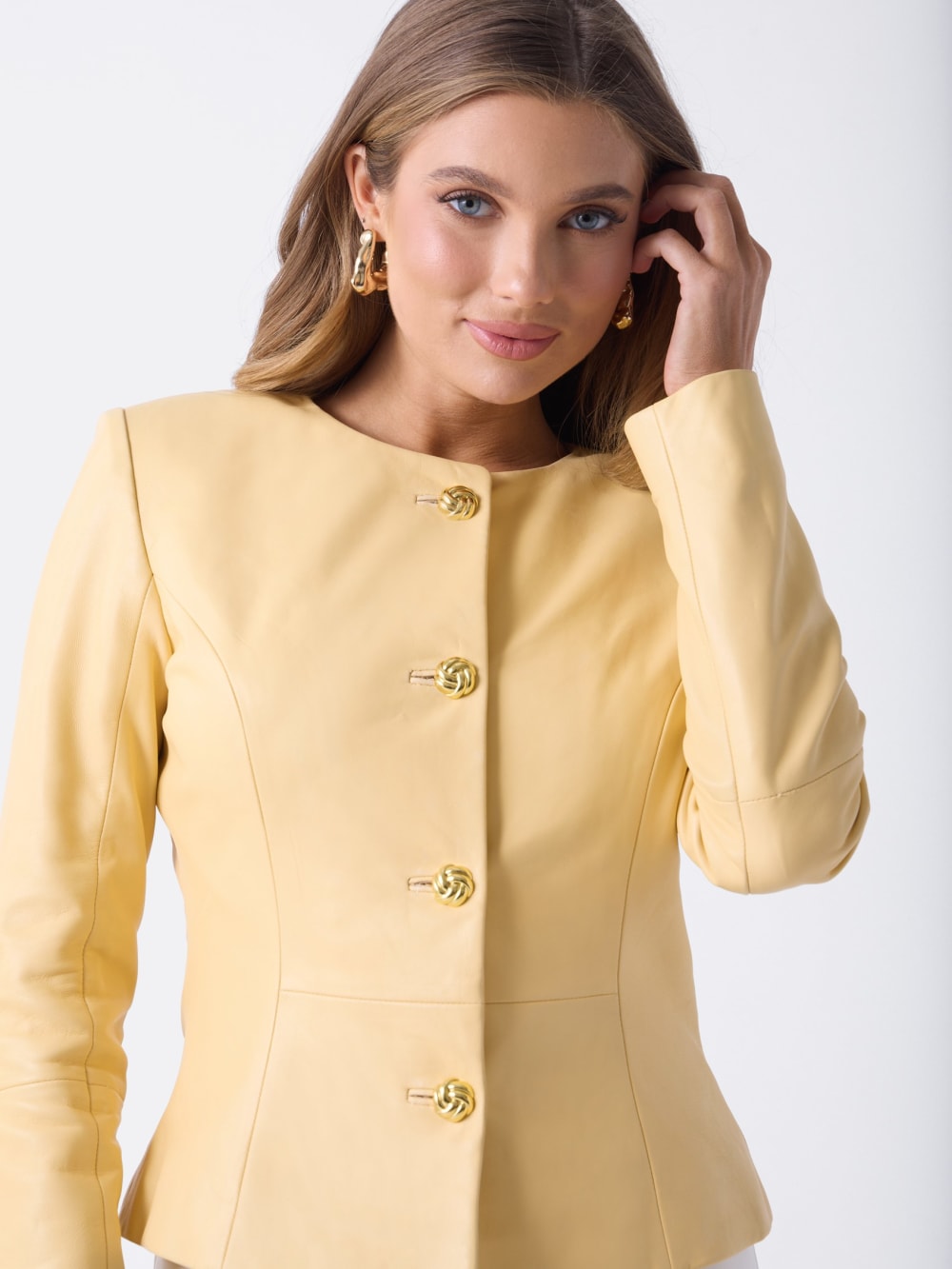 Marciano Peplum Leather Jacket