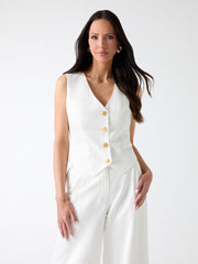 Marciano linen-blend vest